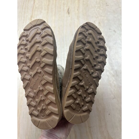 Bearpaw Ankle Boots Women’s Size 8 Cow Suede Wool Blend Lining Brown Knit - Picture 8 of 9
